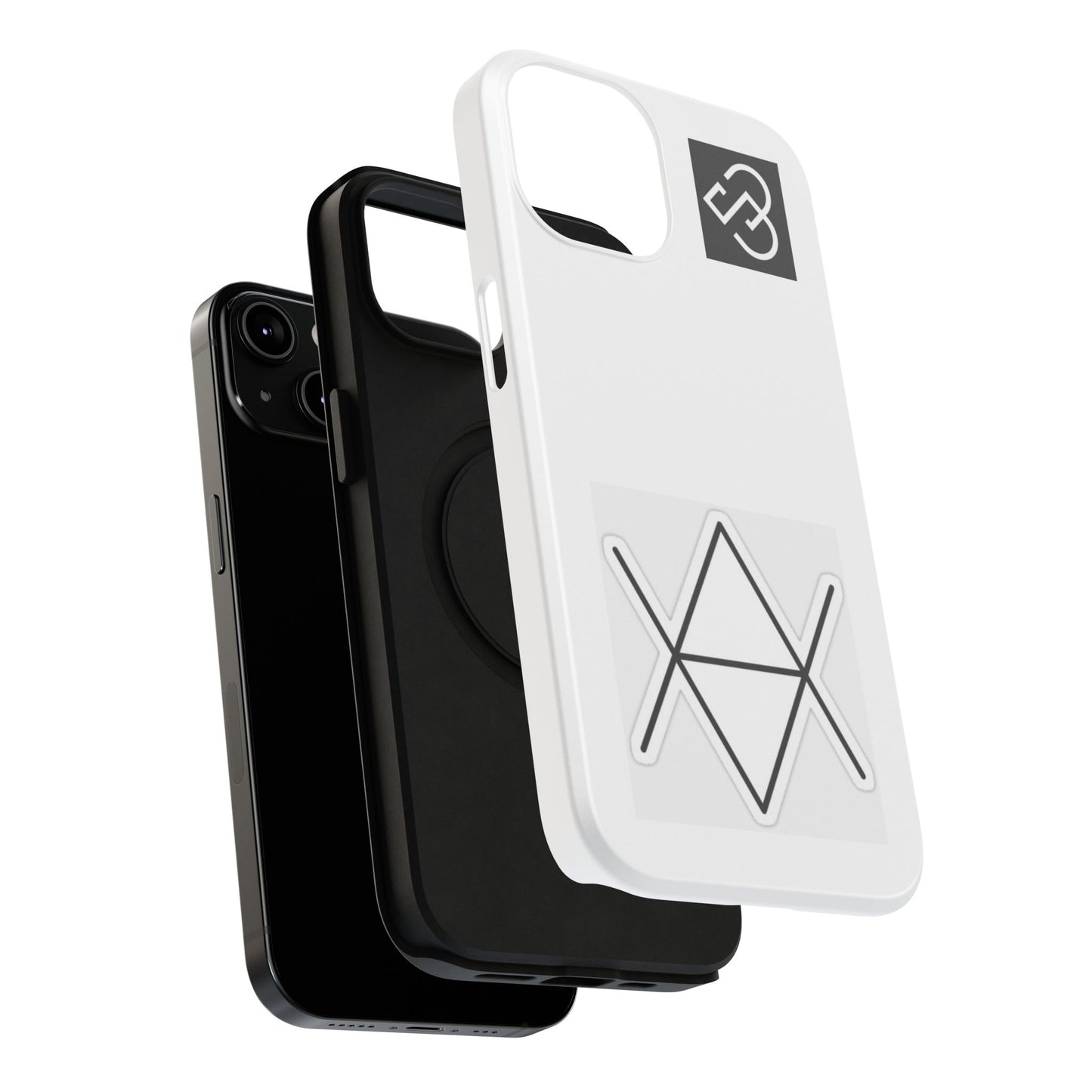 Impact-Resistant Phone Case — Geometric Monogram Design