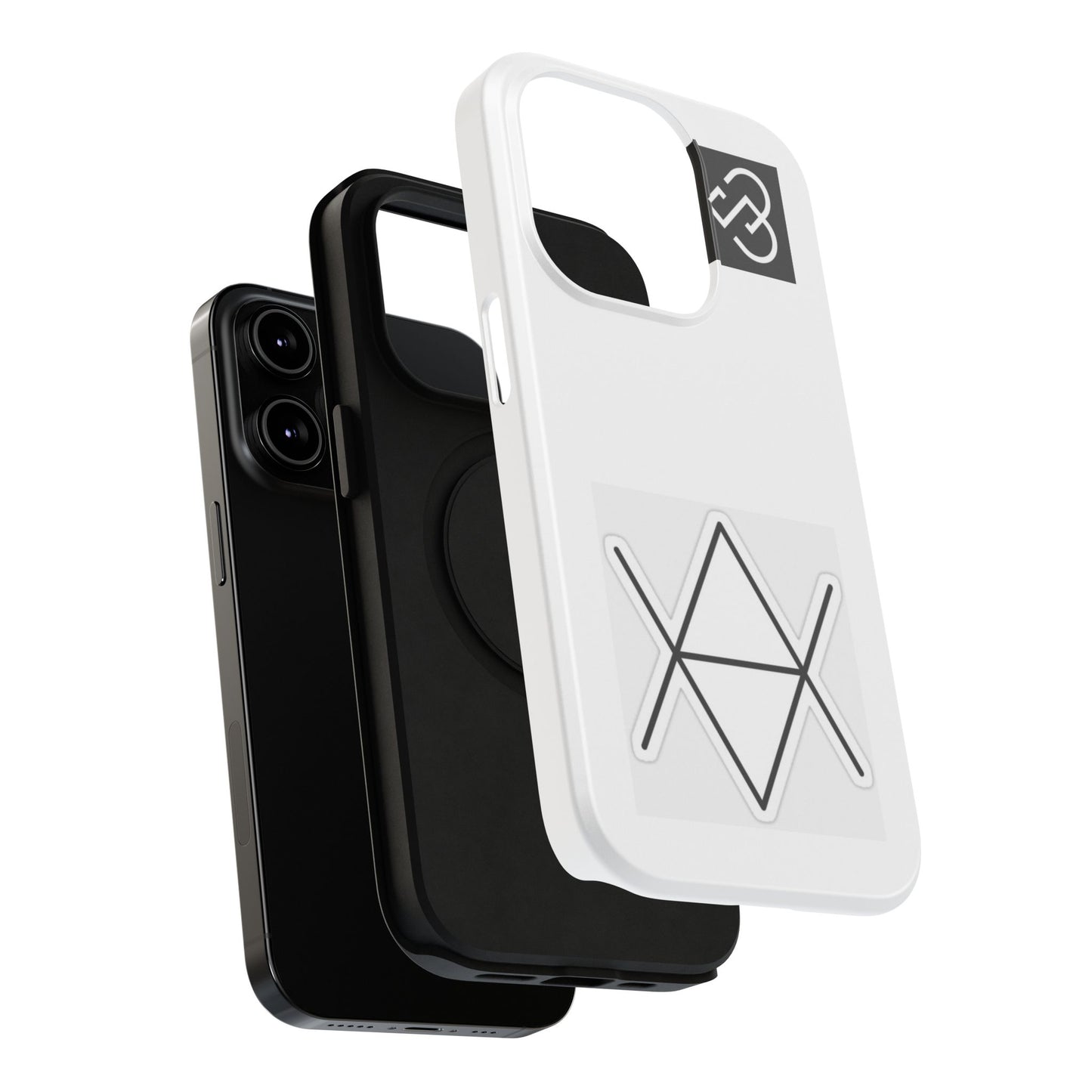 Impact-Resistant Phone Case — Geometric Monogram Design