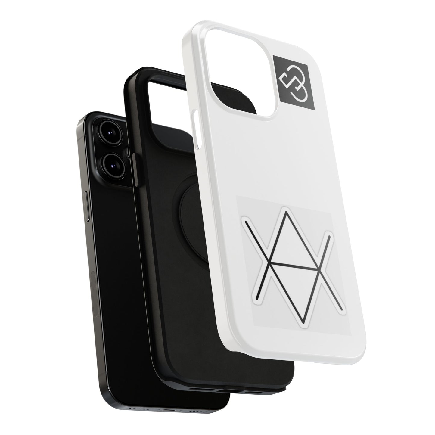 Impact-Resistant Phone Case — Geometric Monogram Design