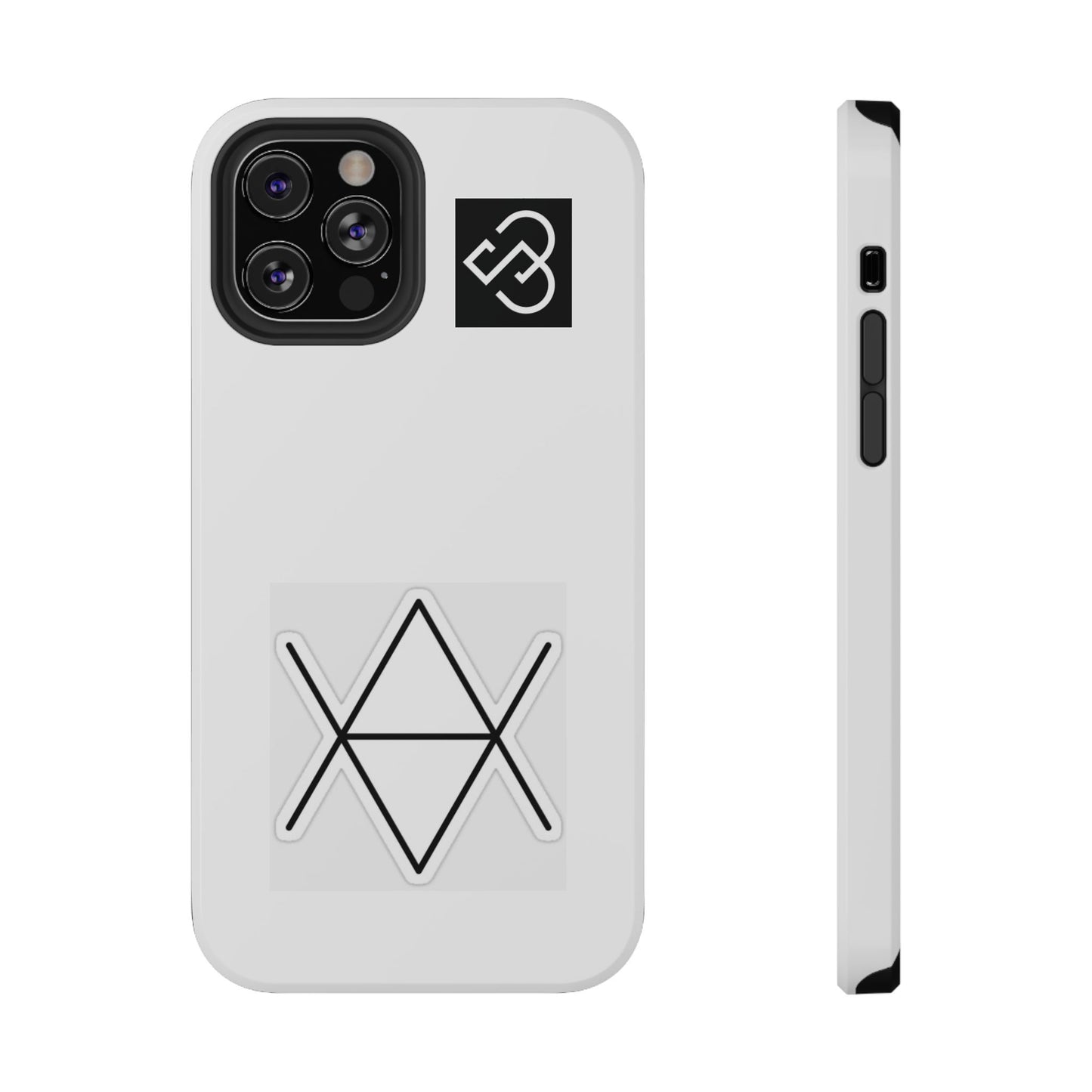 Impact-Resistant Phone Case — Geometric Monogram Design