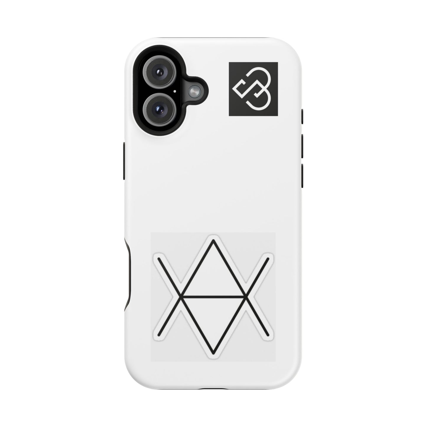 Impact-Resistant Phone Case — Geometric Monogram Design