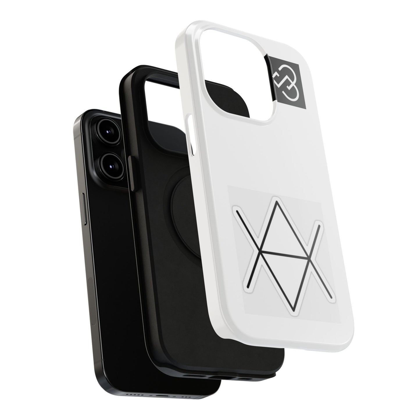 Impact-Resistant Phone Case — Geometric Monogram Design
