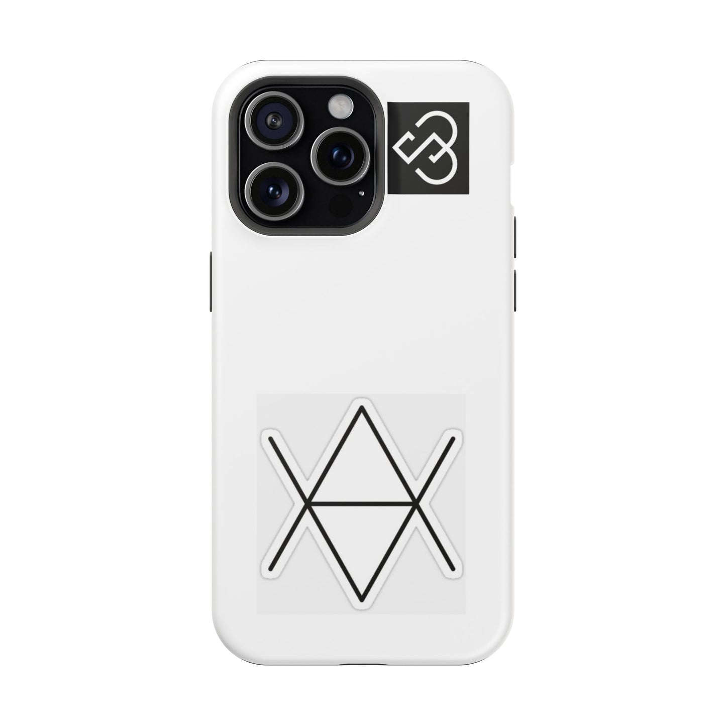 Impact-Resistant Phone Case — Geometric Monogram Design