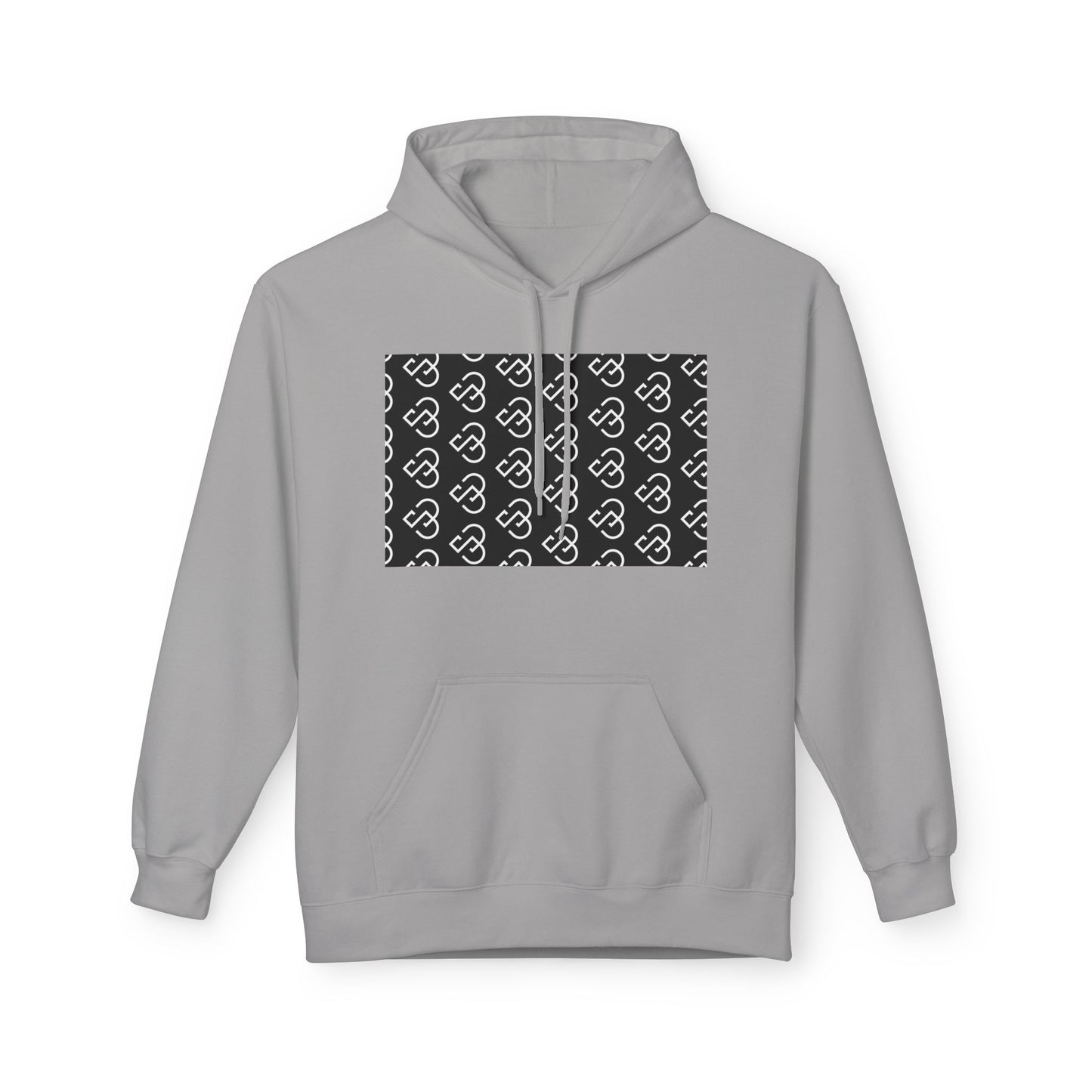 Black Sheep Graphic Hoodie — Bold Diagonal Text & Logo Pattern