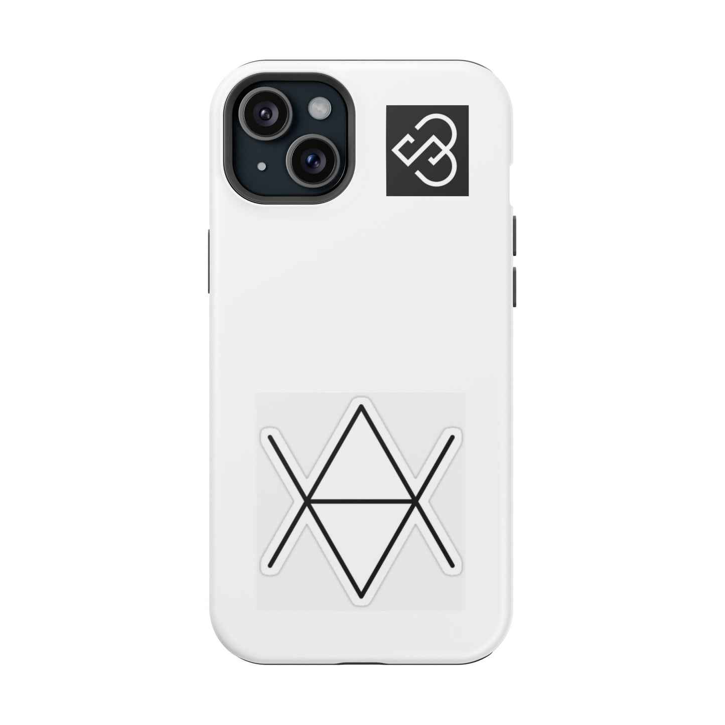 Impact-Resistant Phone Case — Geometric Monogram Design