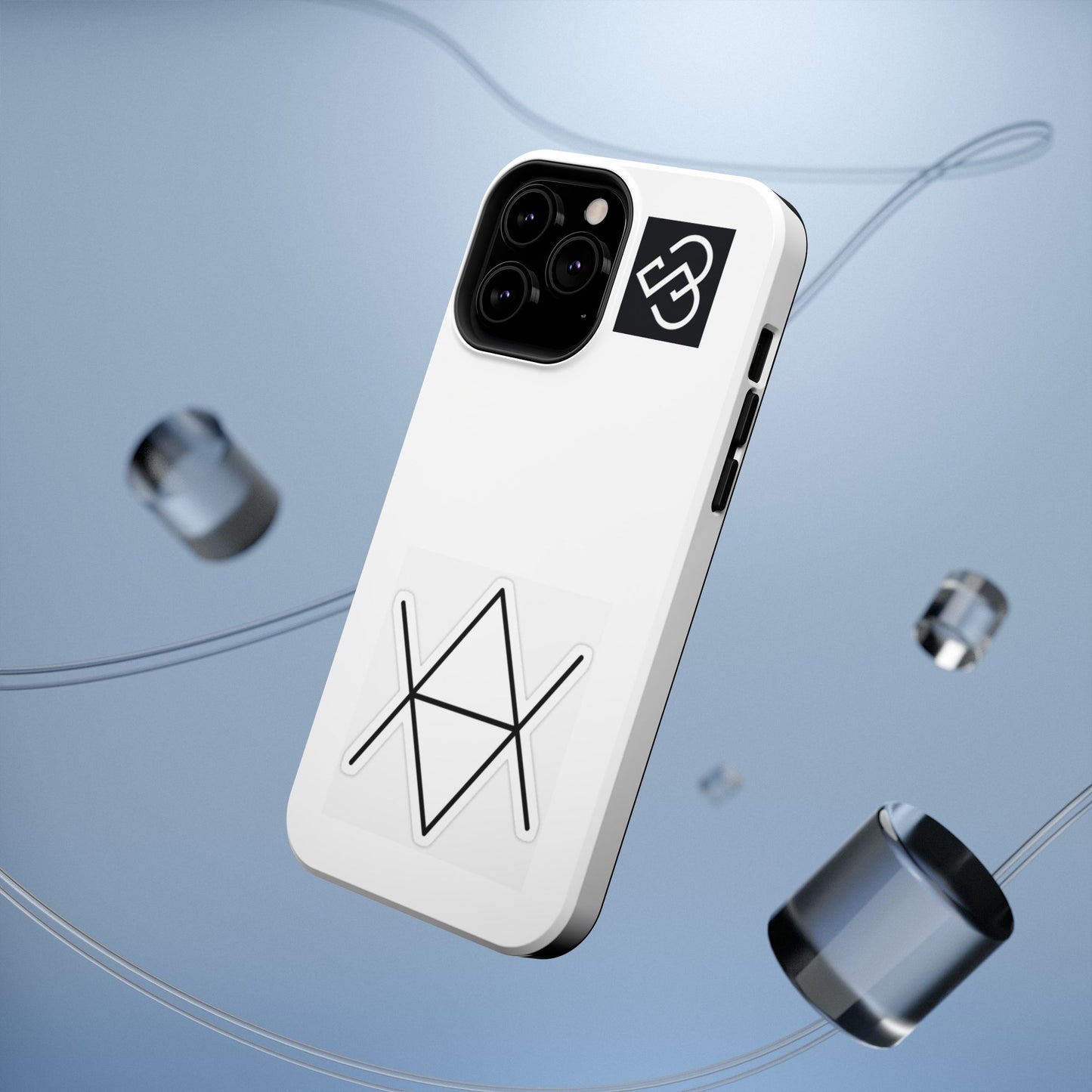 Impact-Resistant Phone Case — Geometric Monogram Design