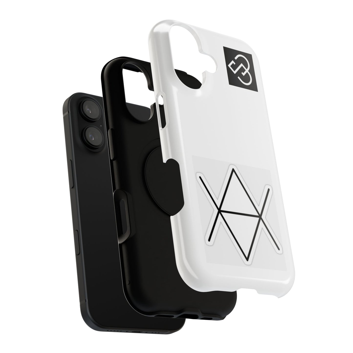 Impact-Resistant Phone Case — Geometric Monogram Design