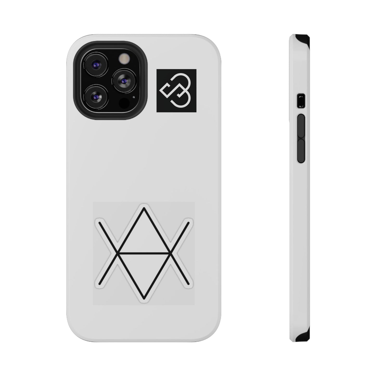 Impact-Resistant Phone Case — Geometric Monogram Design