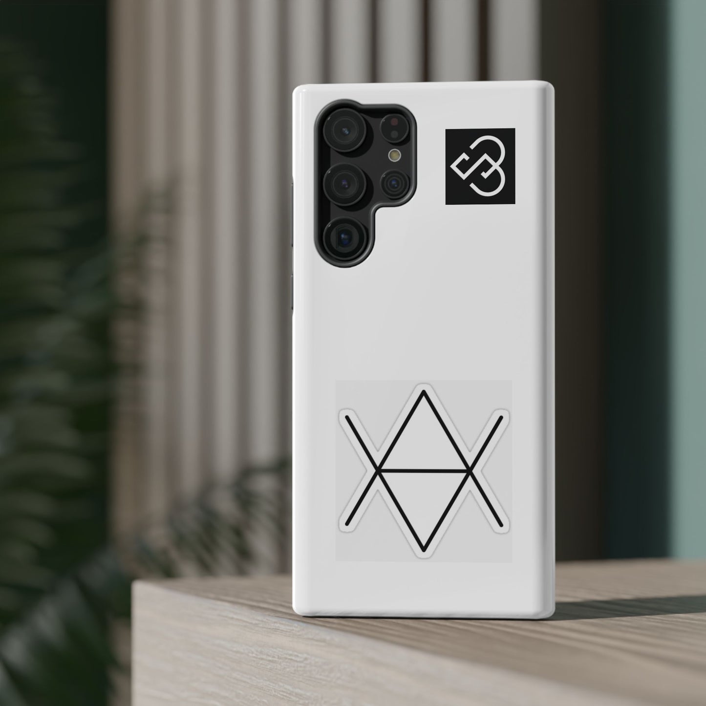Impact-Resistant Phone Case — Geometric Monogram Design