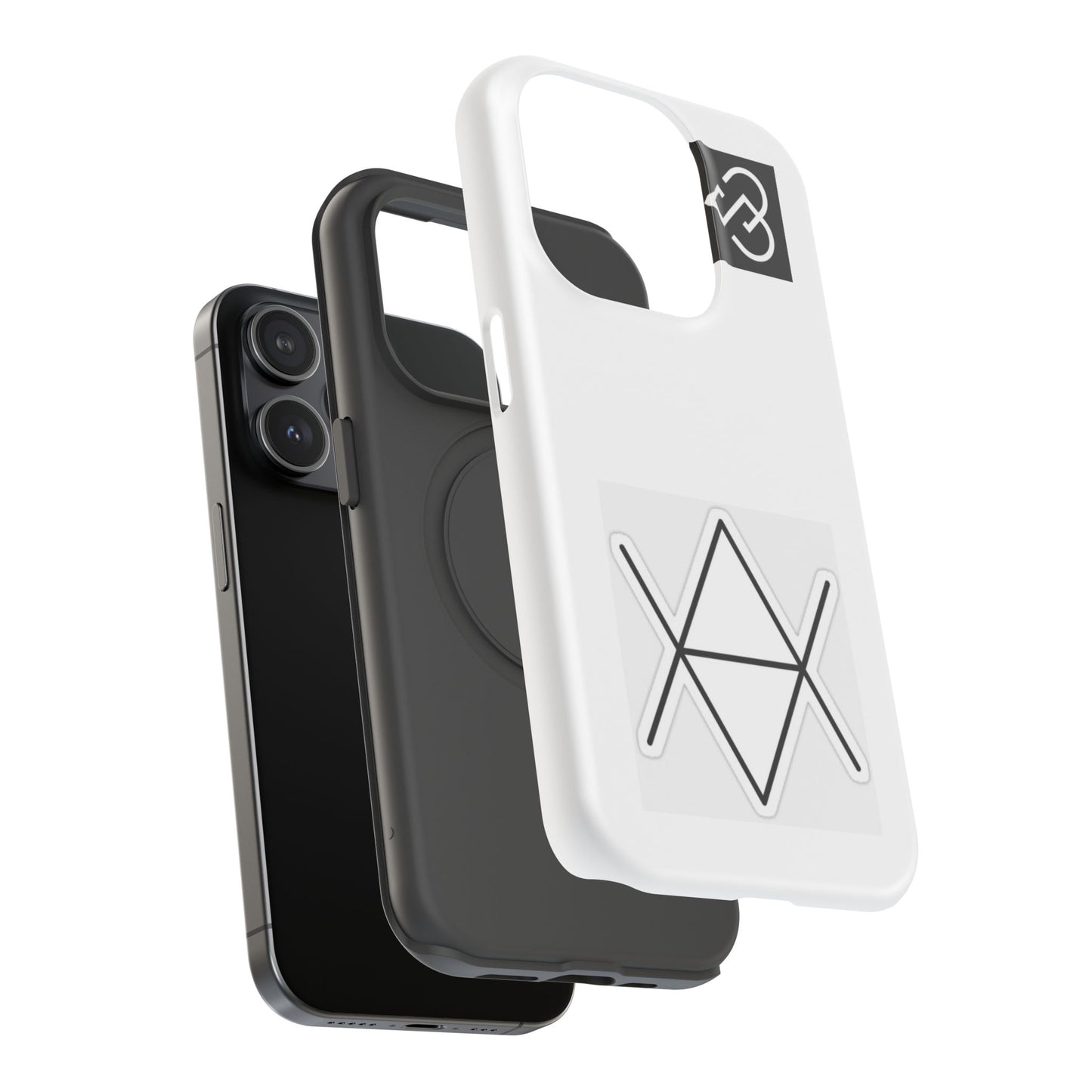 Impact-Resistant Phone Case — Geometric Monogram Design