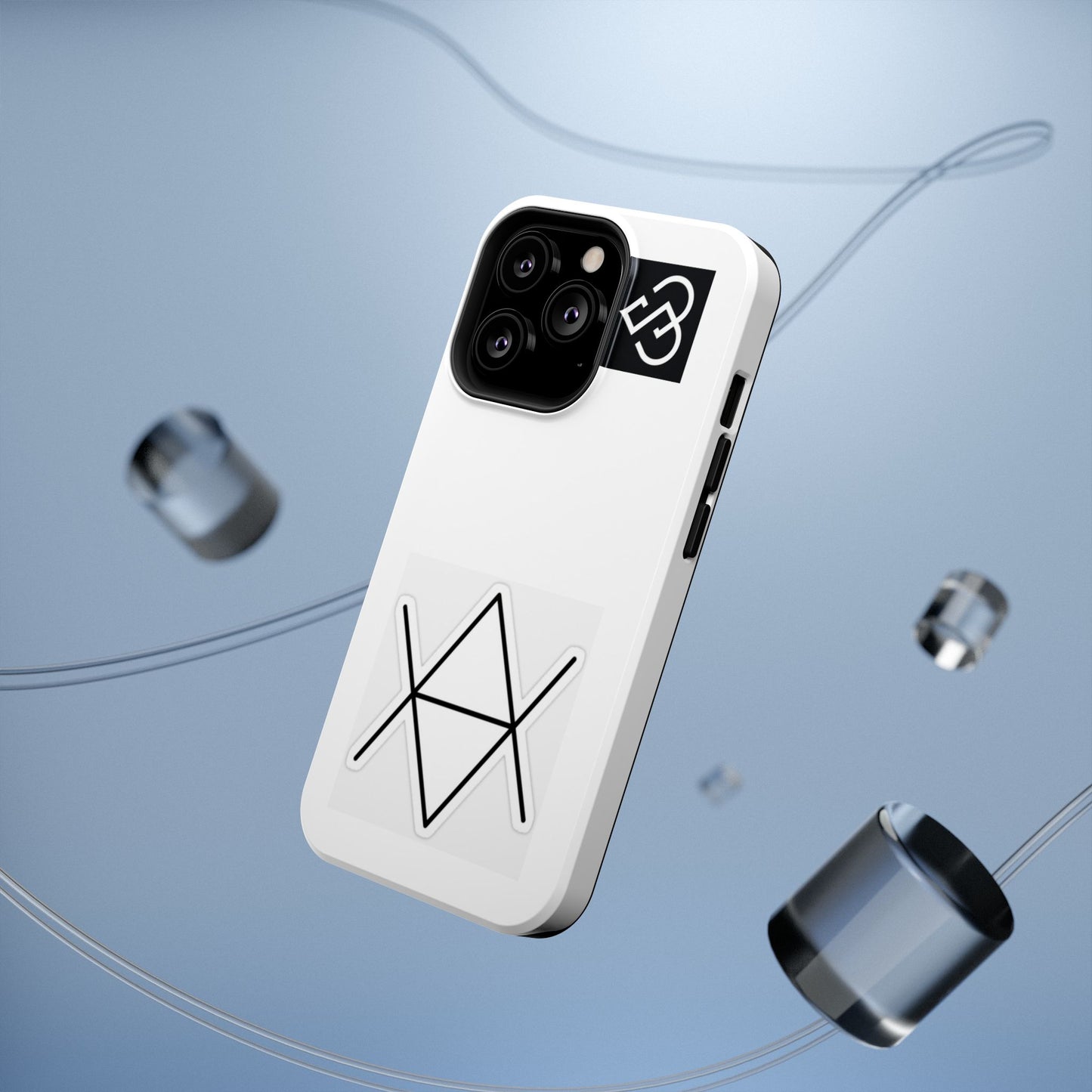 Impact-Resistant Phone Case — Geometric Monogram Design