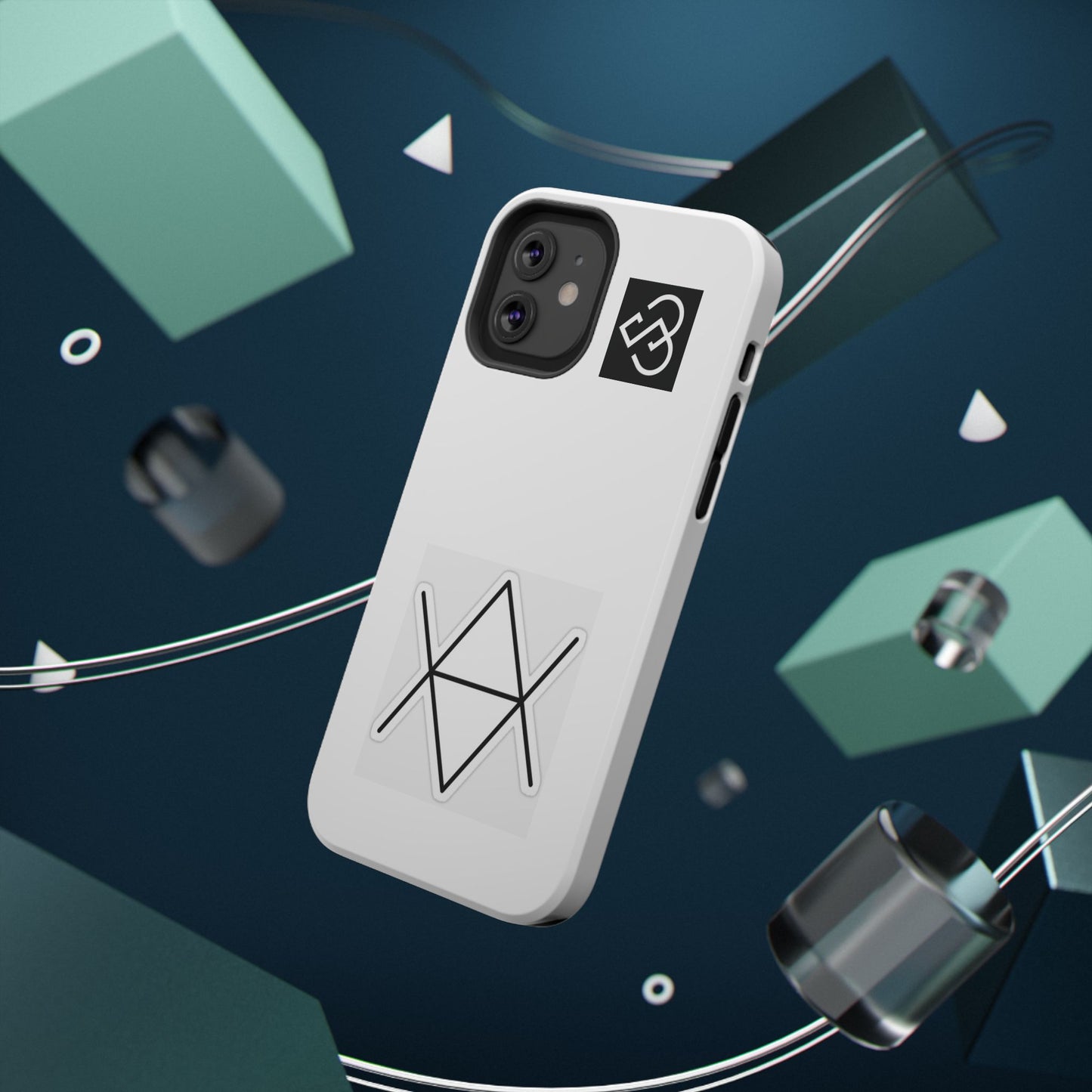Impact-Resistant Phone Case — Geometric Monogram Design