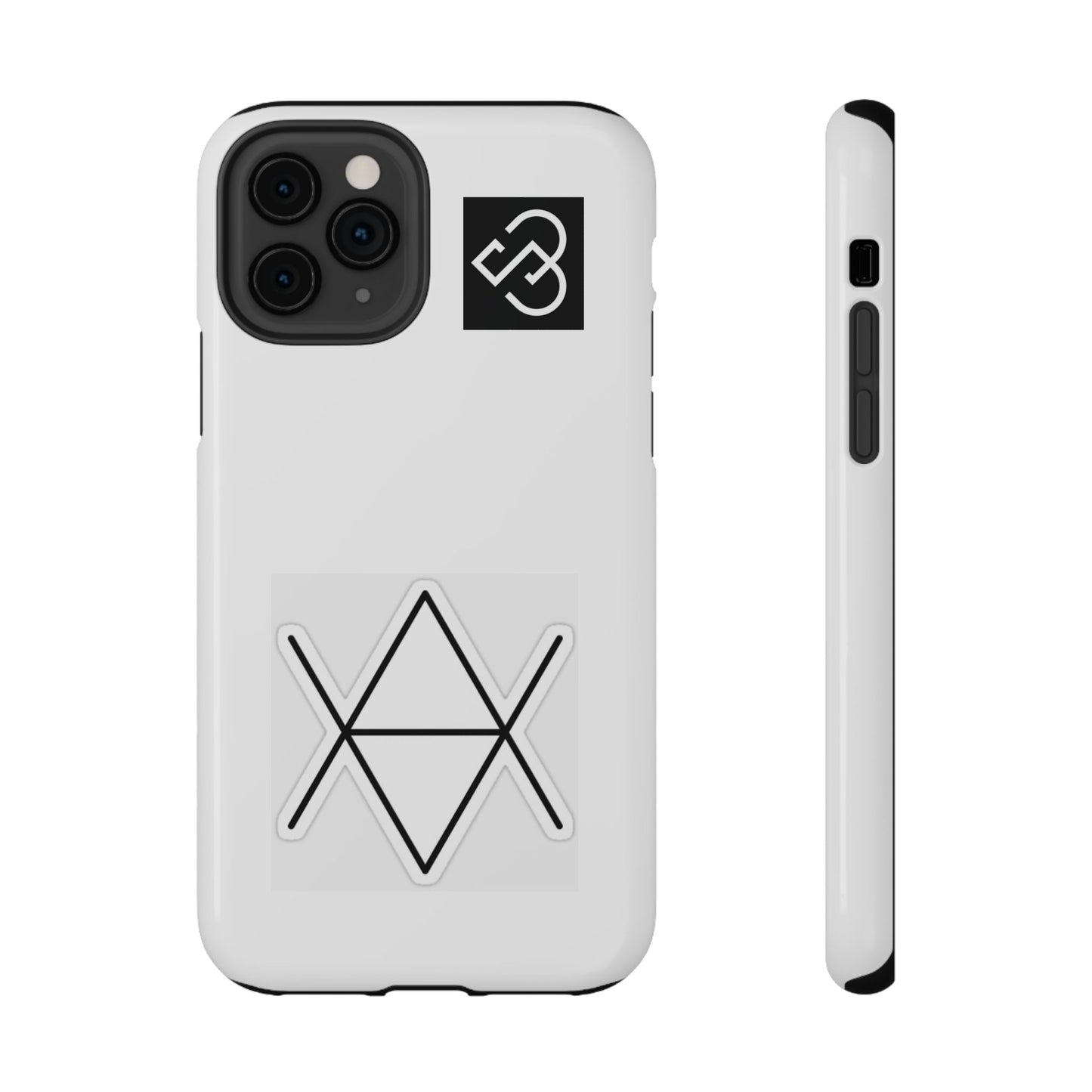 Impact-Resistant Phone Case — Geometric Monogram Design