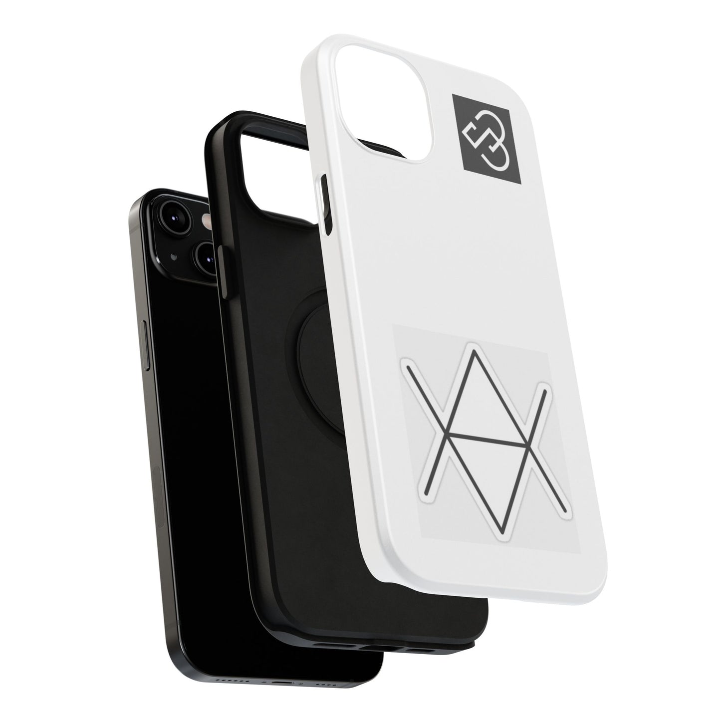 Impact-Resistant Phone Case — Geometric Monogram Design