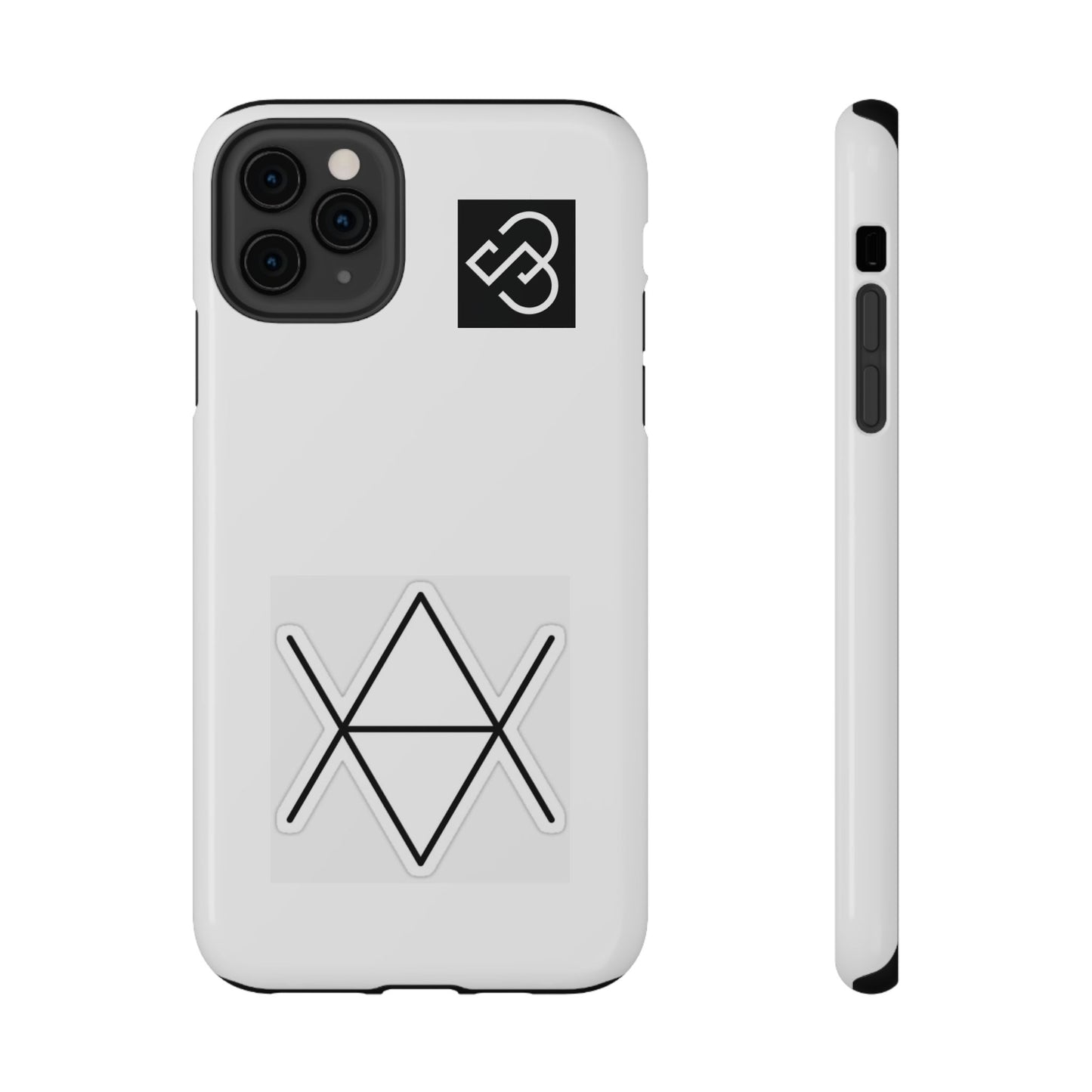 Impact-Resistant Phone Case — Geometric Monogram Design