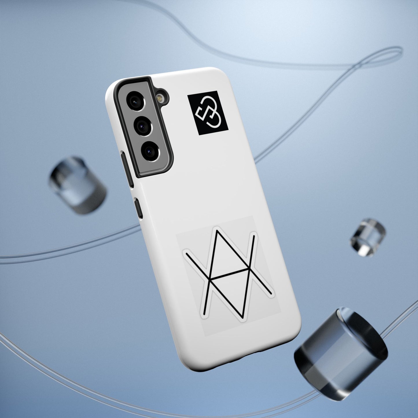 Impact-Resistant Phone Case — Geometric Monogram Design