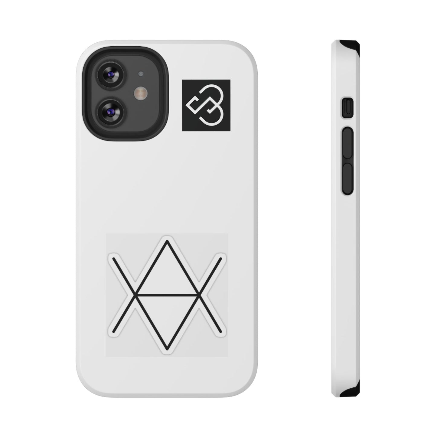 Impact-Resistant Phone Case — Geometric Monogram Design