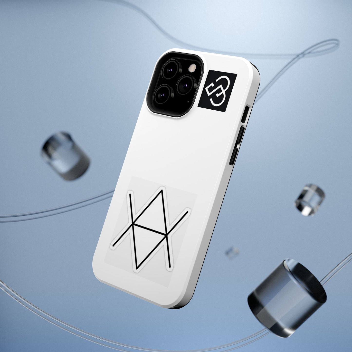Impact-Resistant Phone Case — Geometric Monogram Design