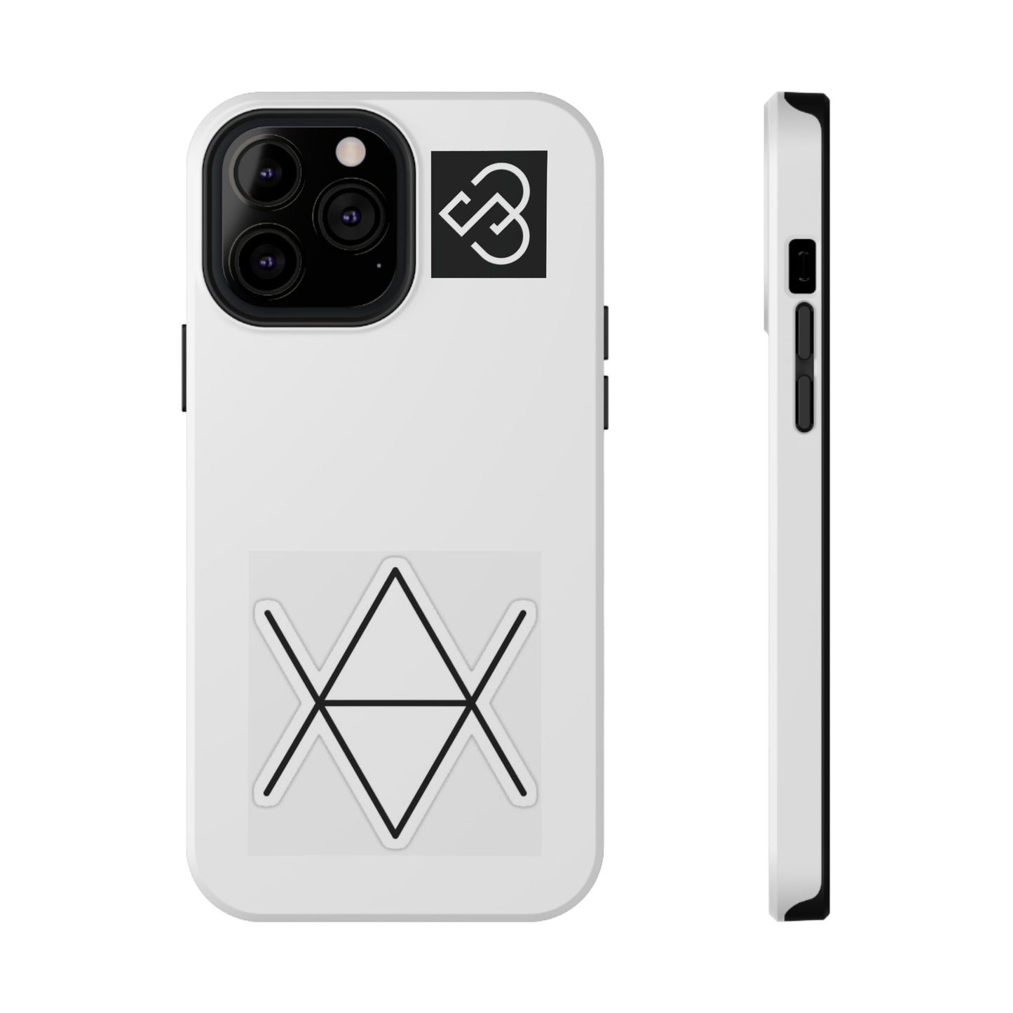 Impact-Resistant Phone Case — Geometric Monogram Design