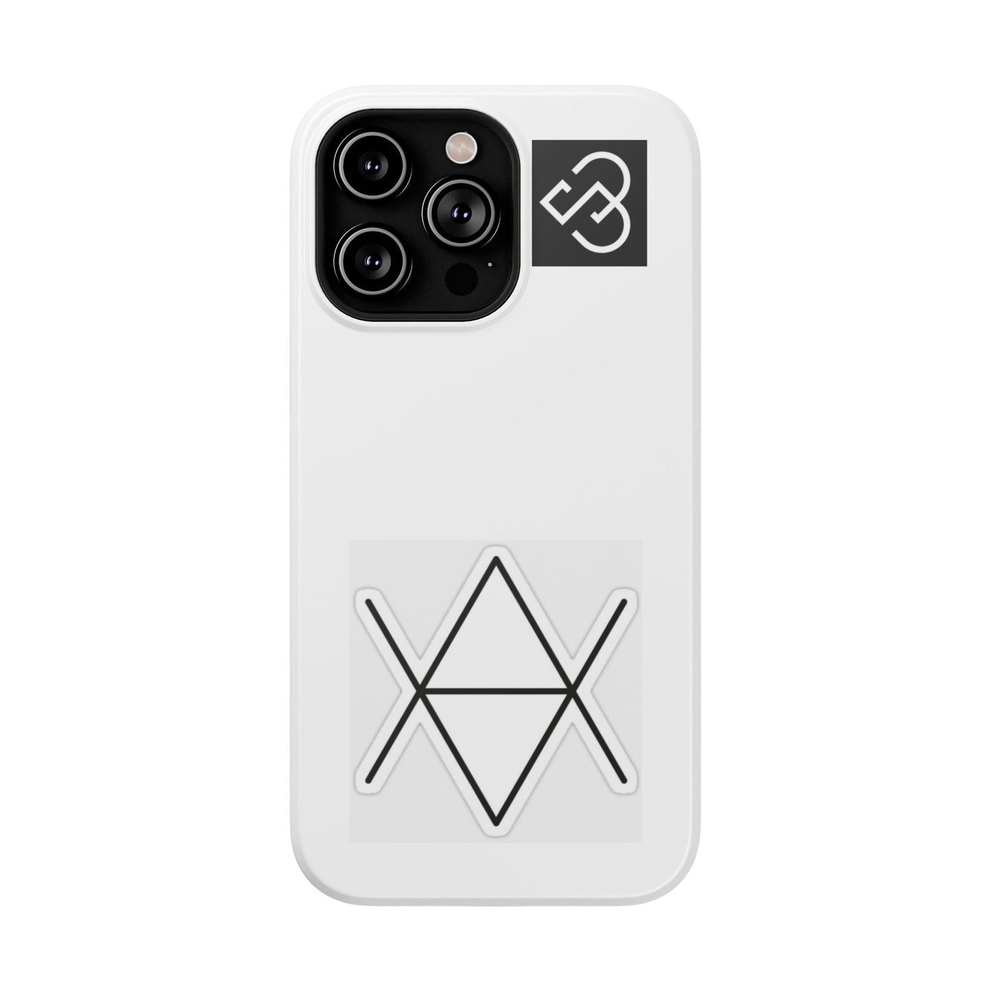 Impact-Resistant Phone Case — Geometric Monogram Design