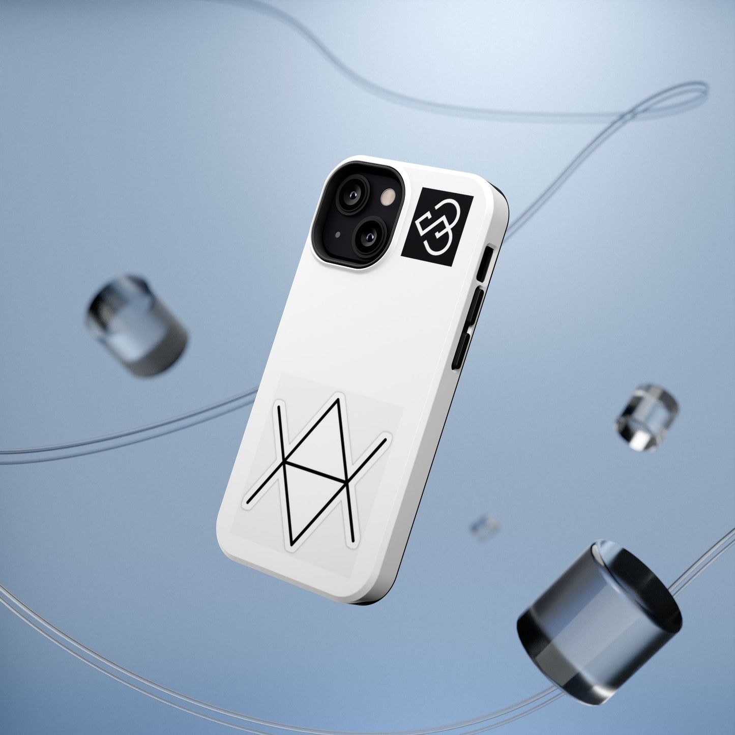 Impact-Resistant Phone Case — Geometric Monogram Design