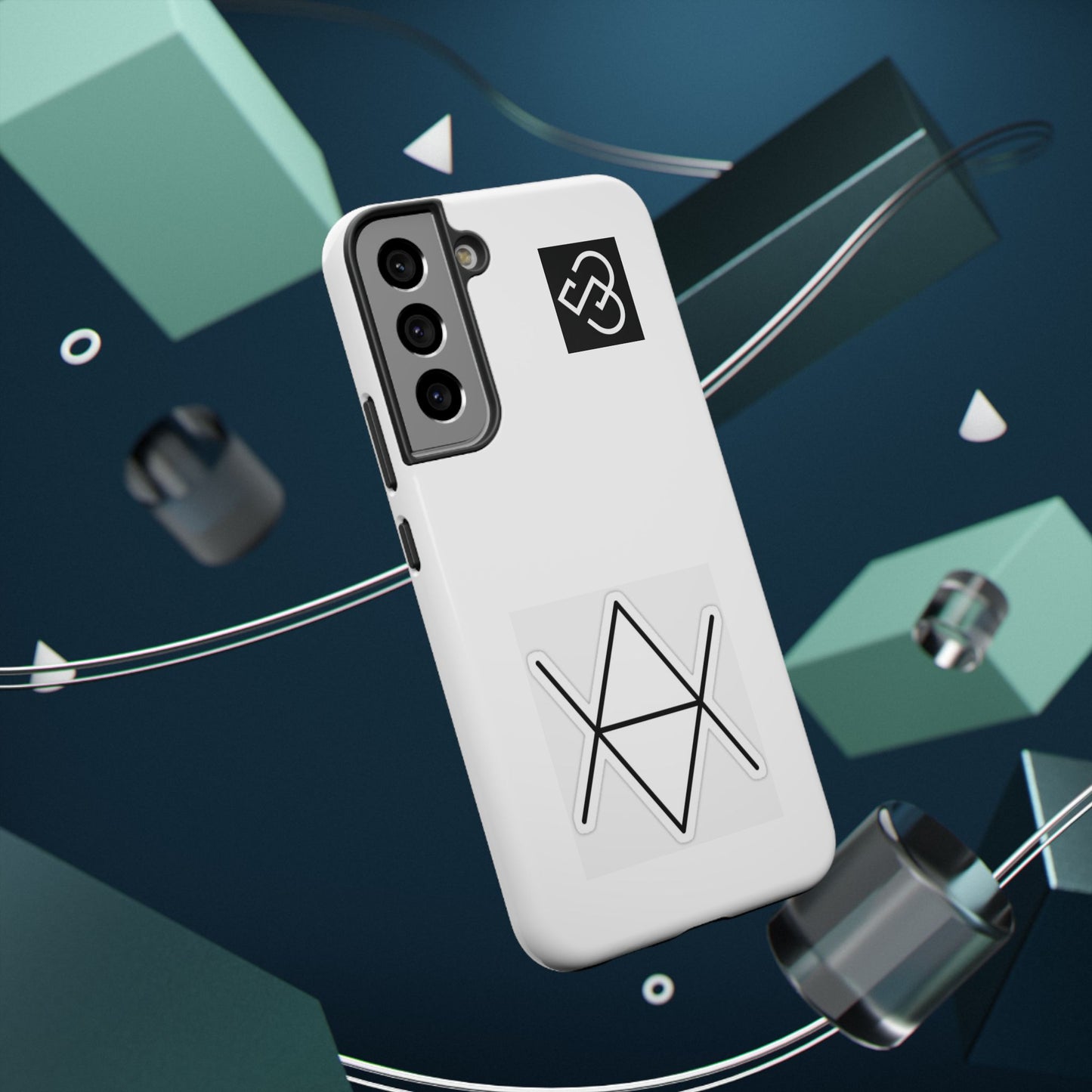 Impact-Resistant Phone Case — Geometric Monogram Design