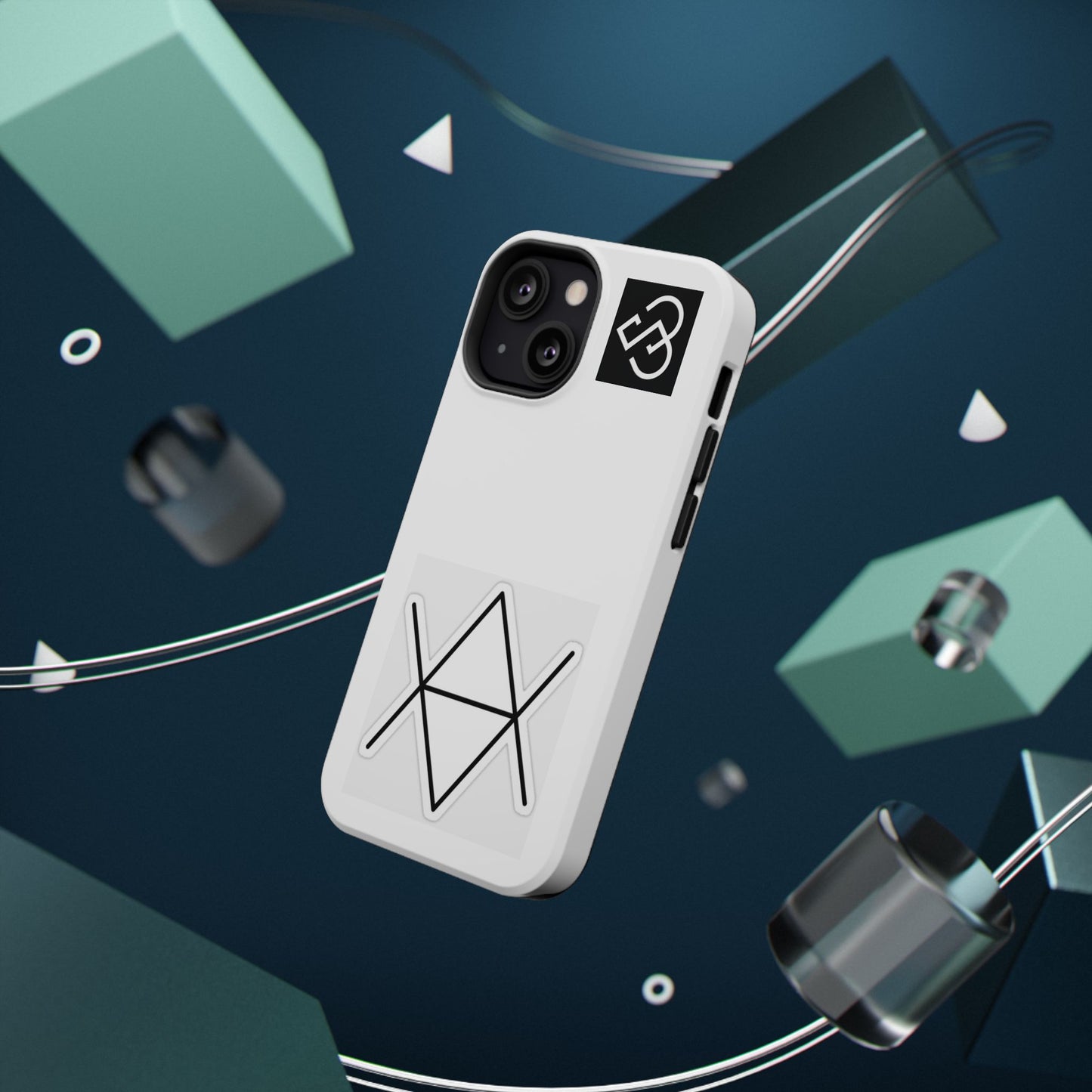 Impact-Resistant Phone Case — Geometric Monogram Design