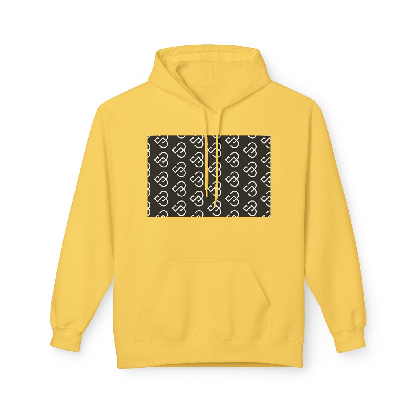 Black Sheep Graphic Hoodie — Bold Diagonal Text & Logo Pattern
