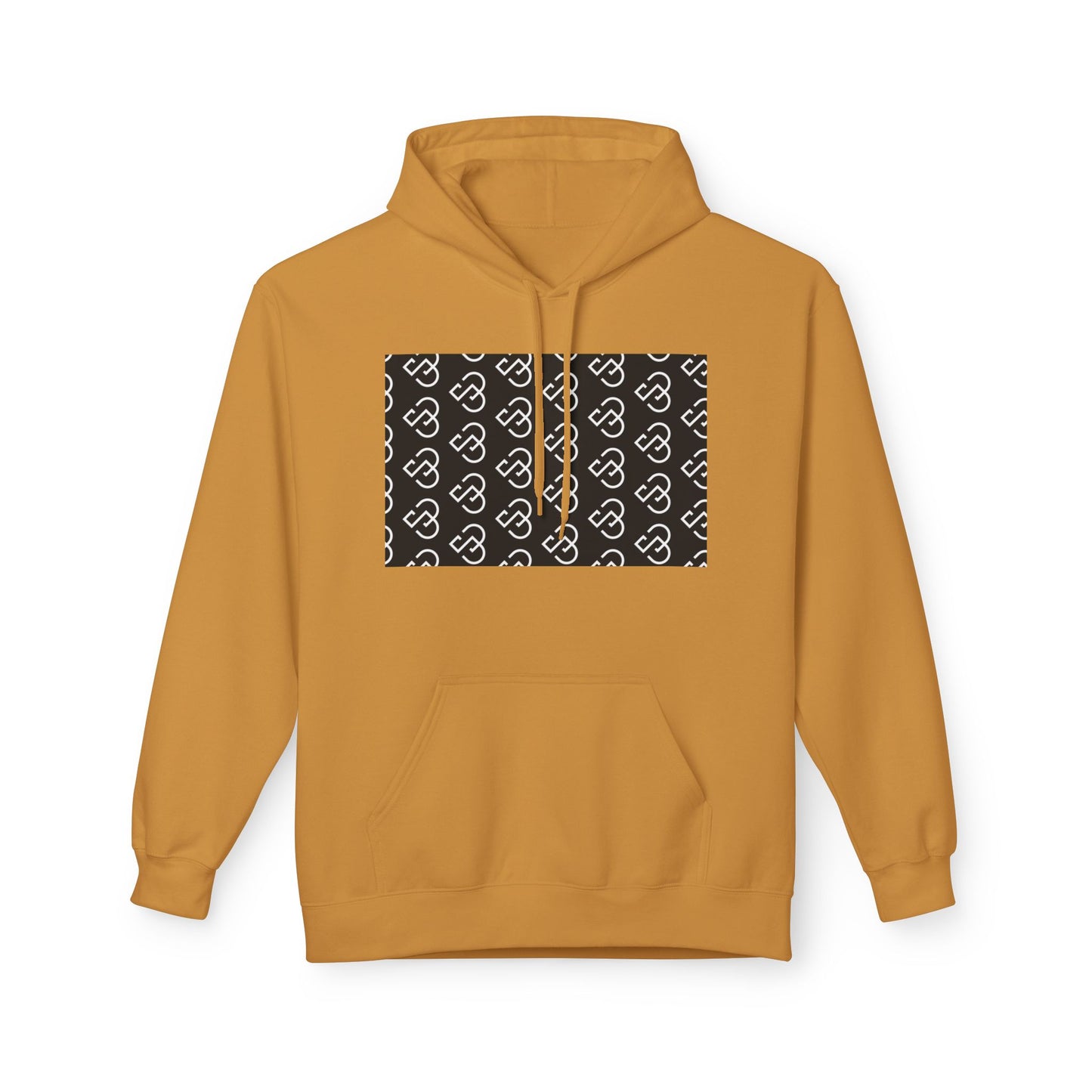 Black Sheep Graphic Hoodie — Bold Diagonal Text & Logo Pattern