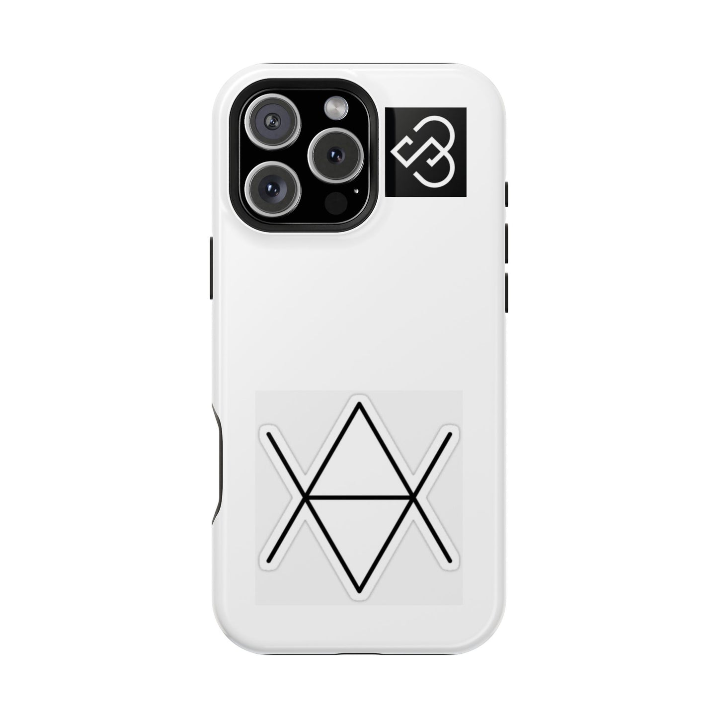 Impact-Resistant Phone Case — Geometric Monogram Design