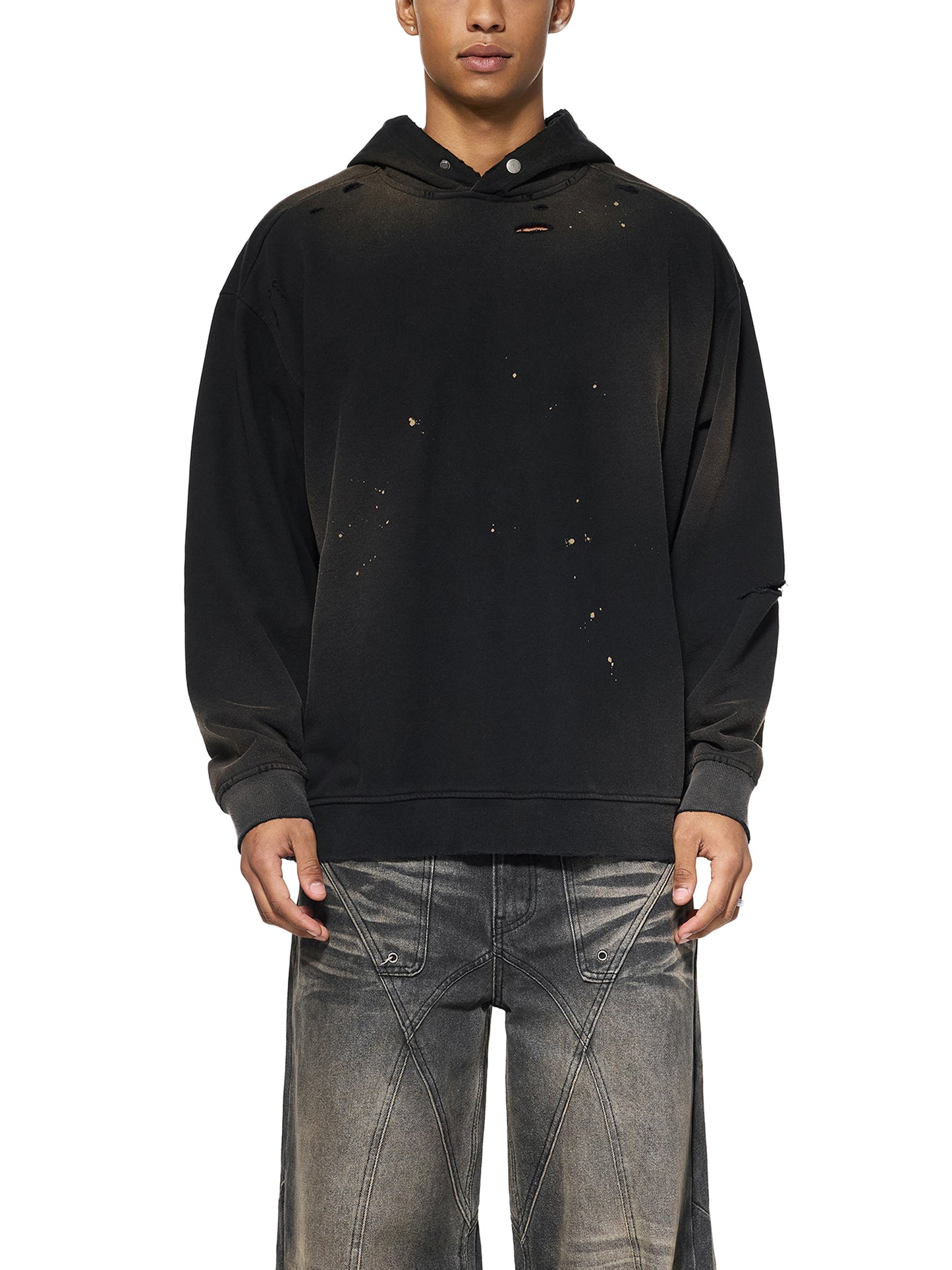 Sun Fade Frayed Fleece Hoodie